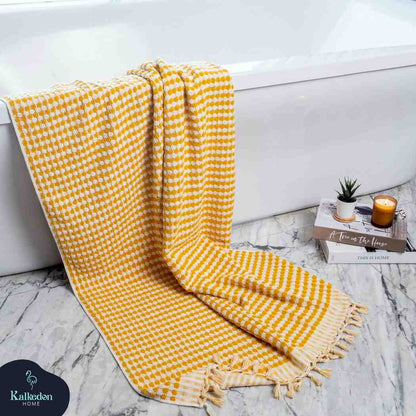 Pom Pom Organic Turkish Cotton Bath Towel, Oversized 550 GSM Jacquard – view 14