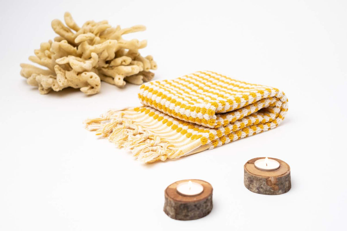 Pom Pom Organic Turkish Cotton Hand Towel, Handwoven 17 x 35 Inch – view 18