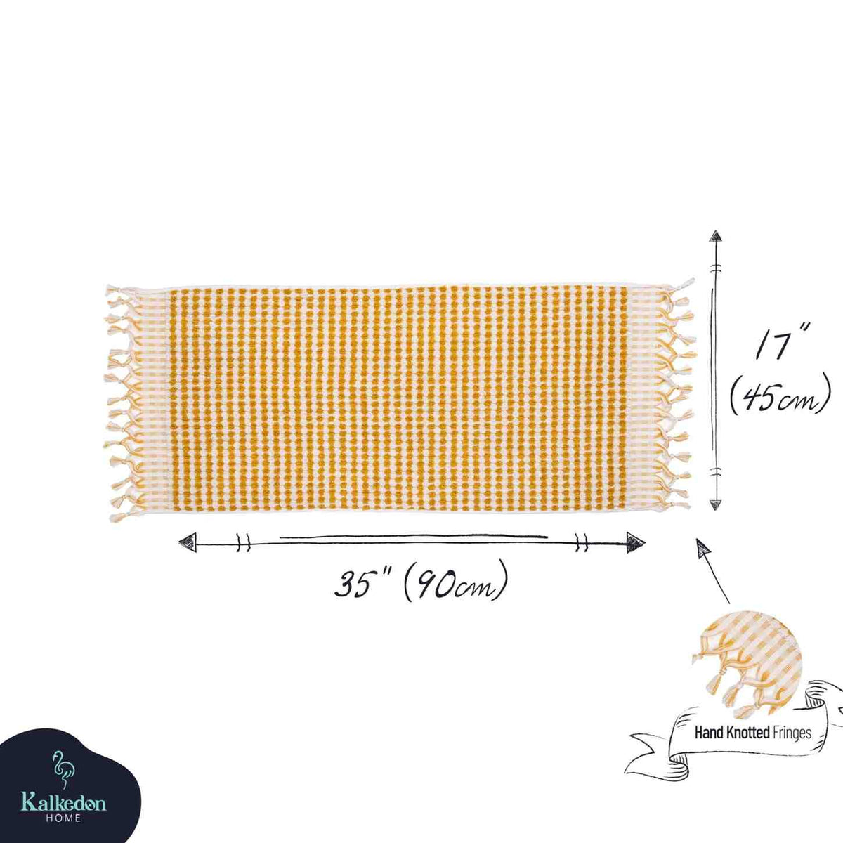Pom Pom Organic Turkish Cotton Hand Towel, Handwoven 17 x 35 Inch – view 21
