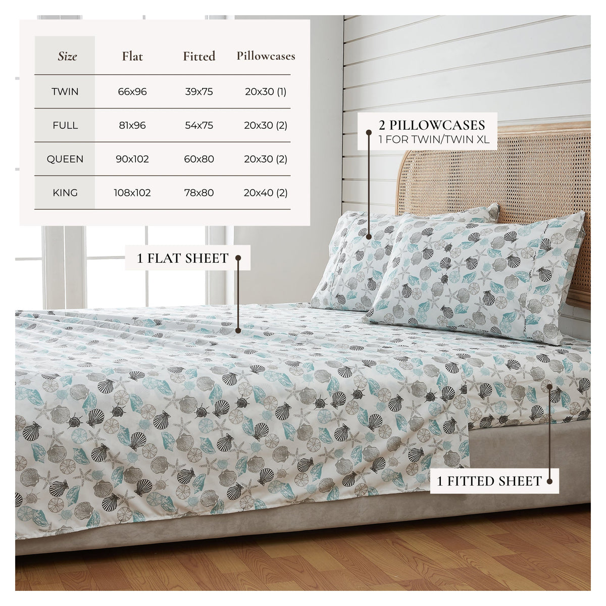 Coastal Printed Microfiber Sheet Set – Newport Collection – view 33