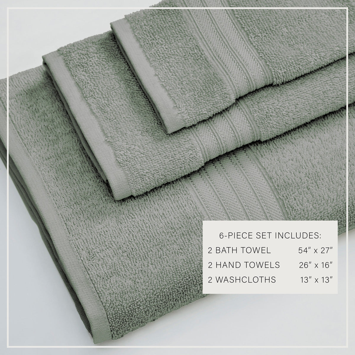 Cooper Collection Cotton Terry Bath Towel Set, Lightweight and Soft – view 81