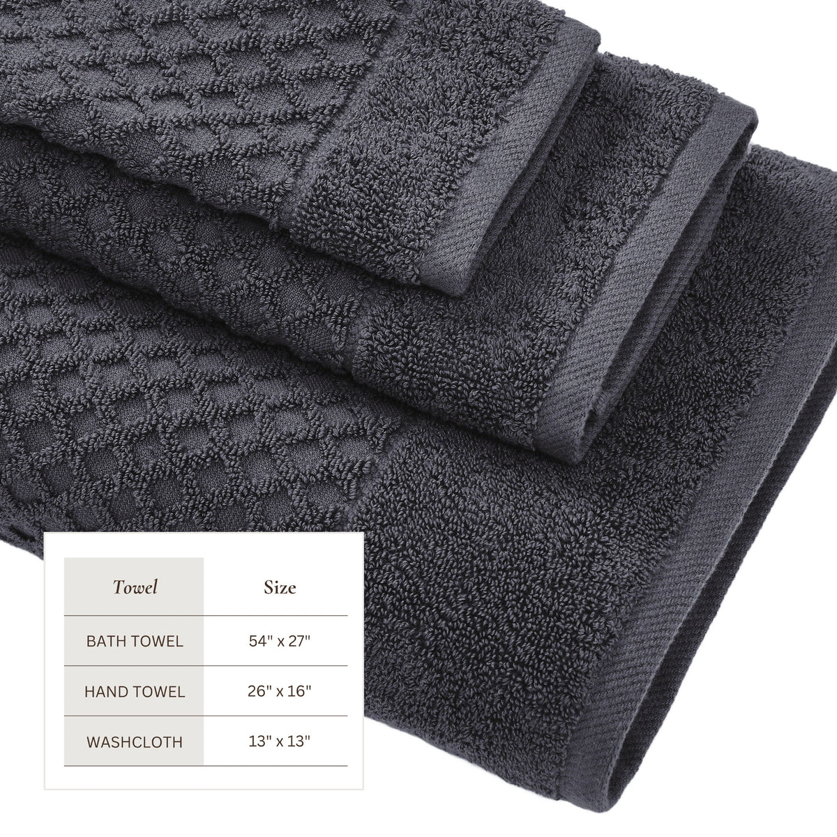 Cotton Diamond Waffle Weave Bath Towel Set – Grayson Collection – view 165