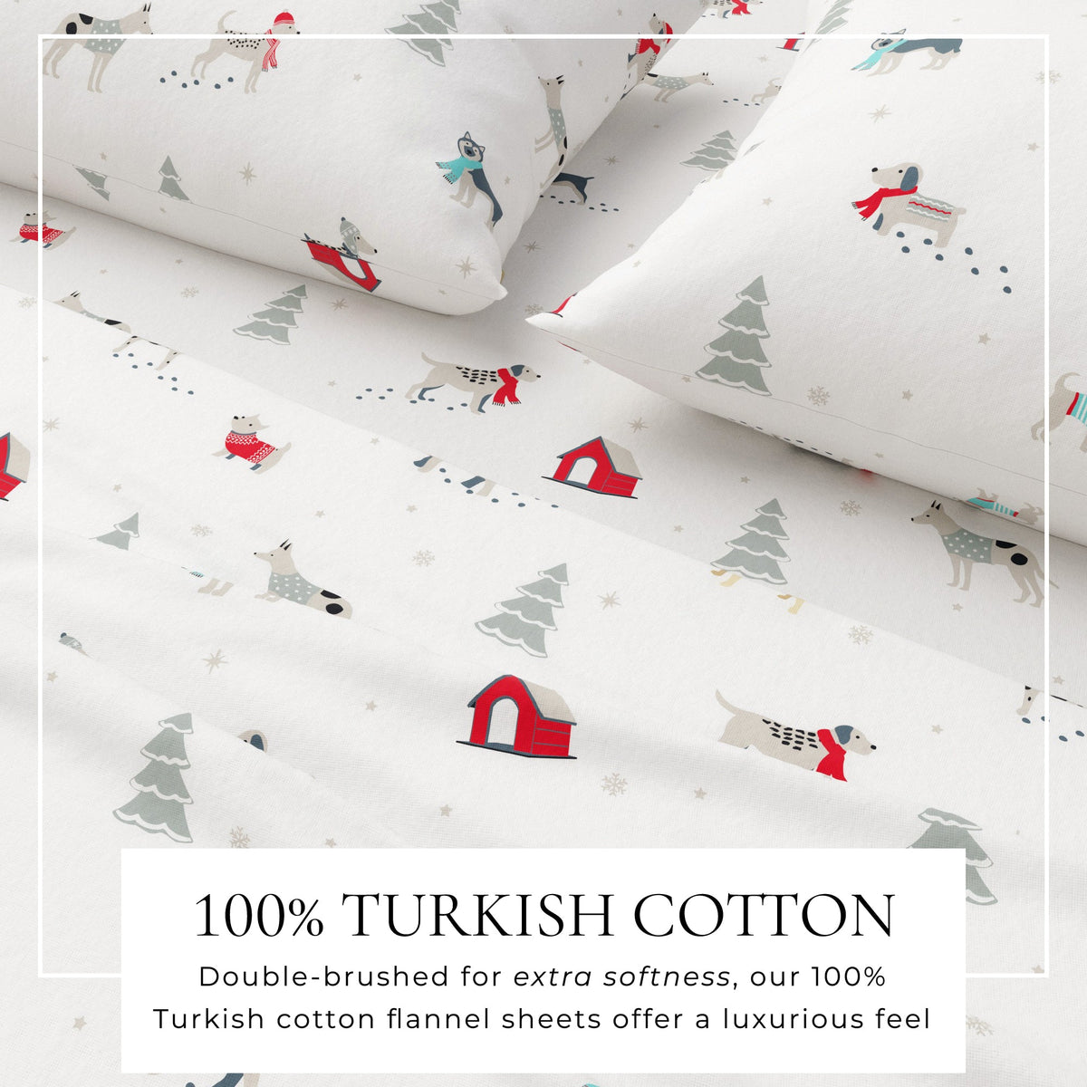 Turkish Cotton Christmas Flannel Sheet Set – Whittaker Collection – view 30