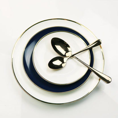 Sapphire Blue Jewel Salad Plates with 14k Gold Accents, Set of 4 – view 5