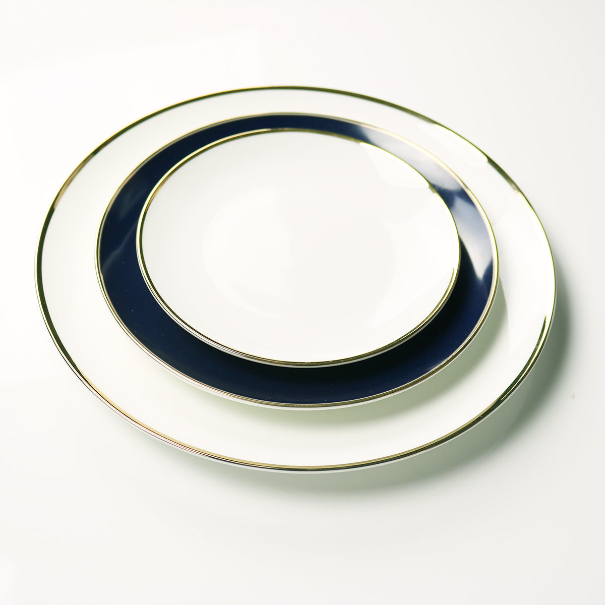 Sapphire Blue Jewel Salad Plates with 14k Gold Accents, Set of 4 – view 4