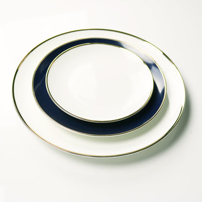 Sapphire Blue Jewel Salad Plates with 14k Gold Accents, Set of 4 – view 4
