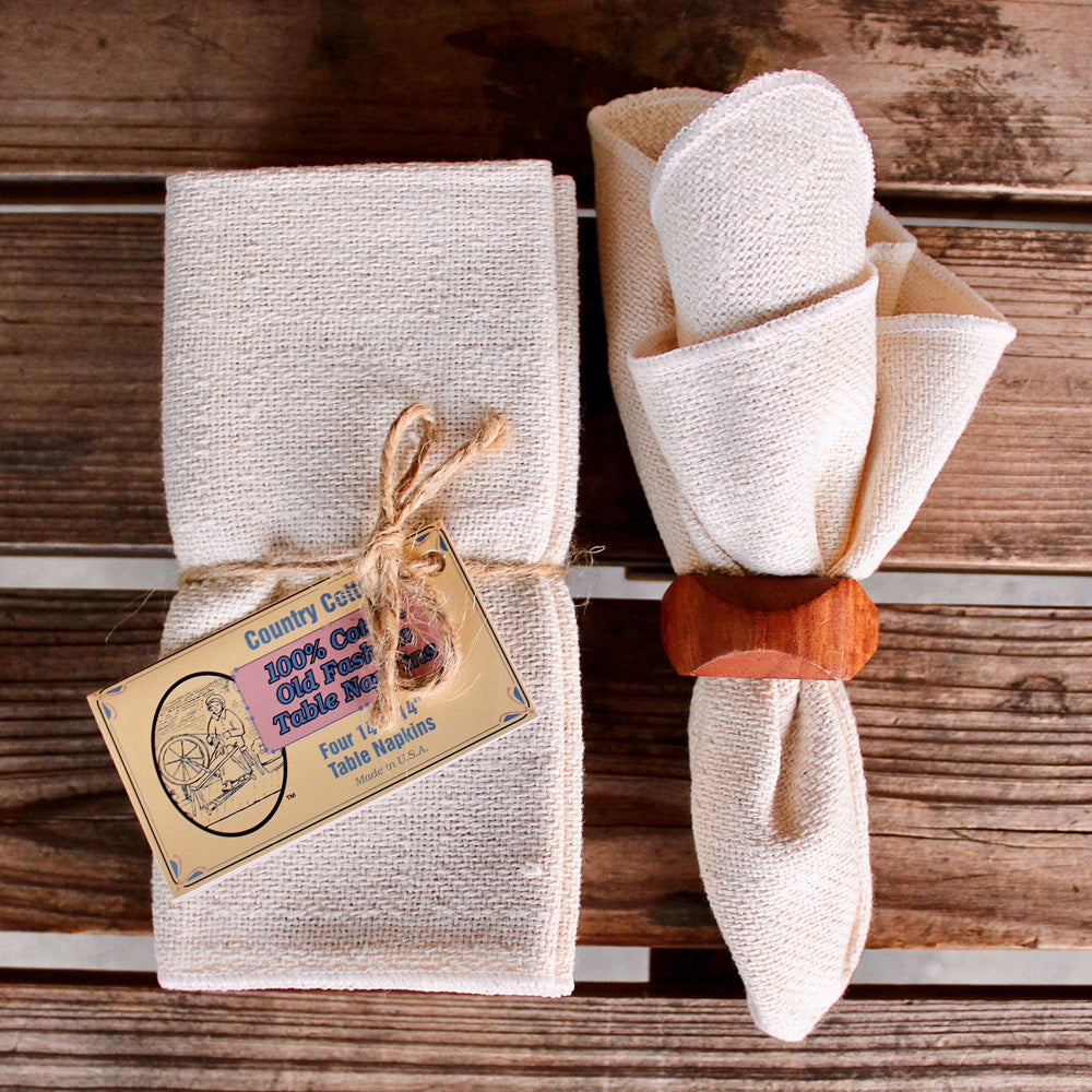 100% Cotton Table Napkins, 14x14 Inch Set of Four