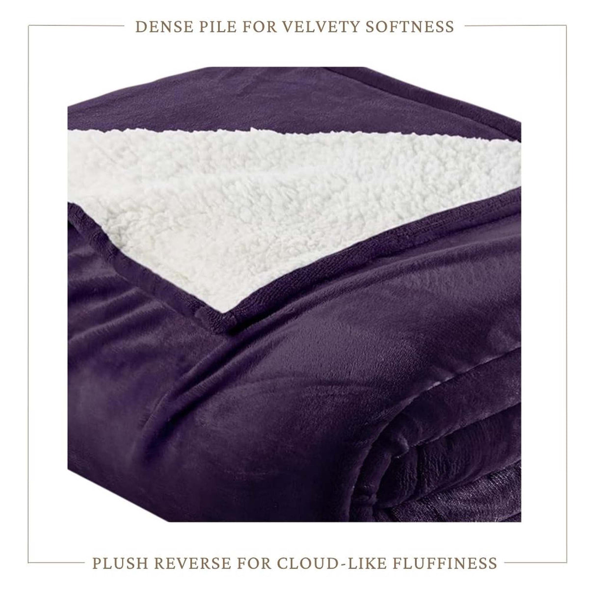 Sherpa Fleece Collection Velvet Plush Sherpa Bed Blanket, Reversible – view 49