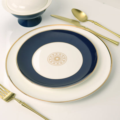 Sapphire Blue Jewel Salad Plates with 14k Gold Accents, Set of 4 – view 3