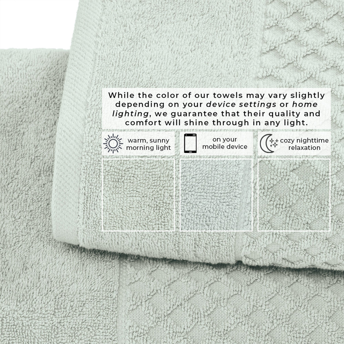 Cotton Diamond Waffle Weave Bath Towel Set – Grayson Collection – view 99