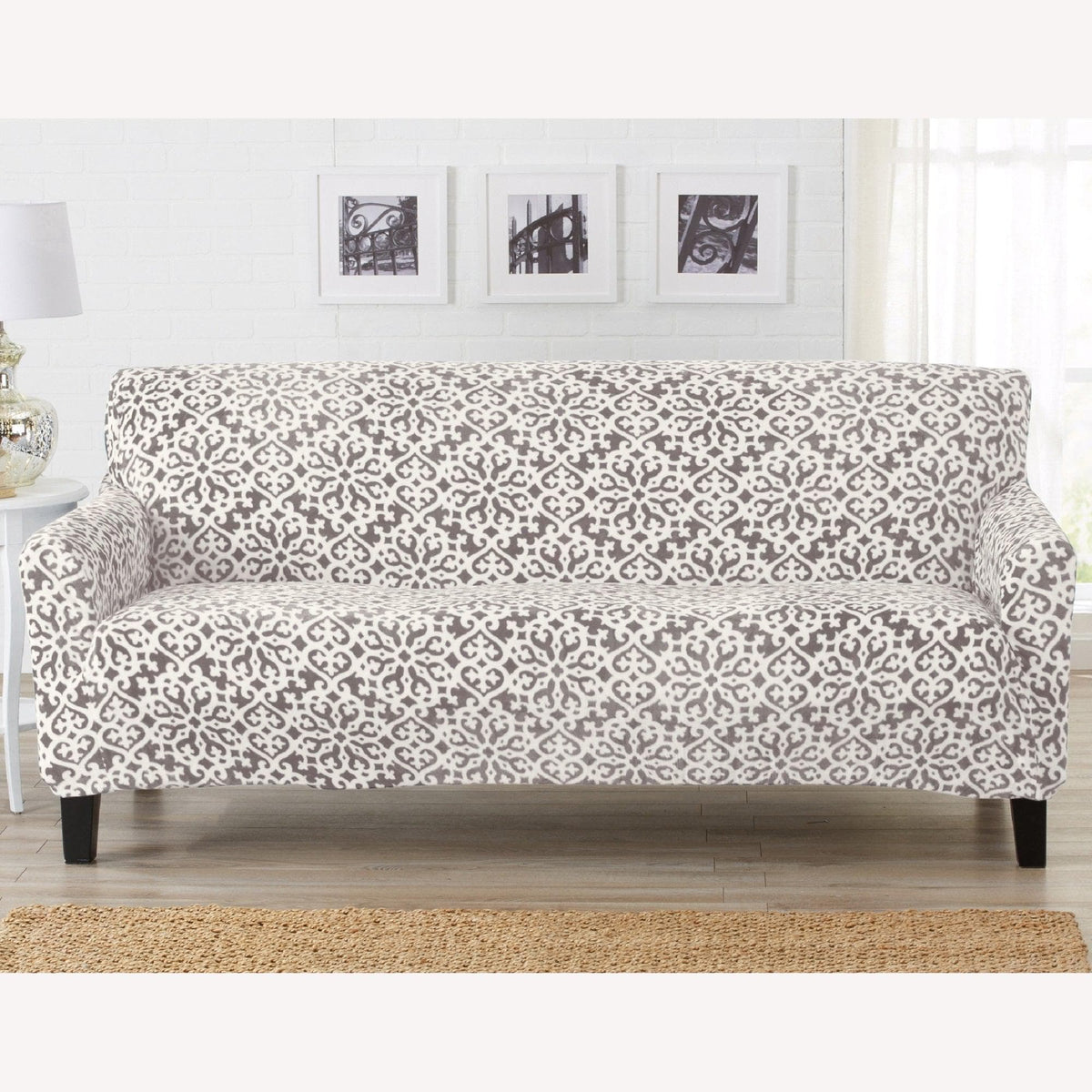 Velvet Stretch Slipcover – Gale Collection Form-Fit Sofa Cover – view 141
