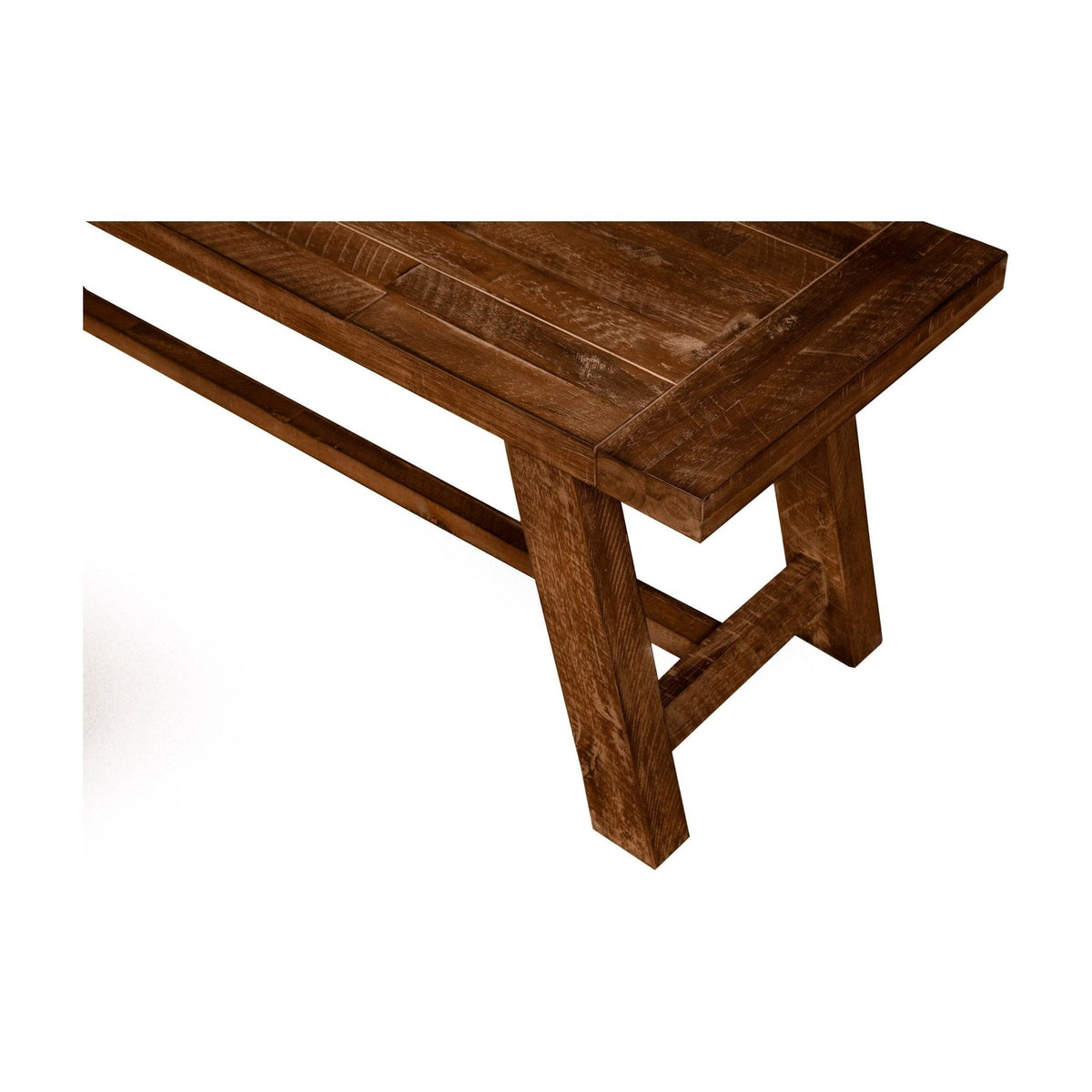 Newberry Solid Acacia Dining Bench in Medium Brown – view 4