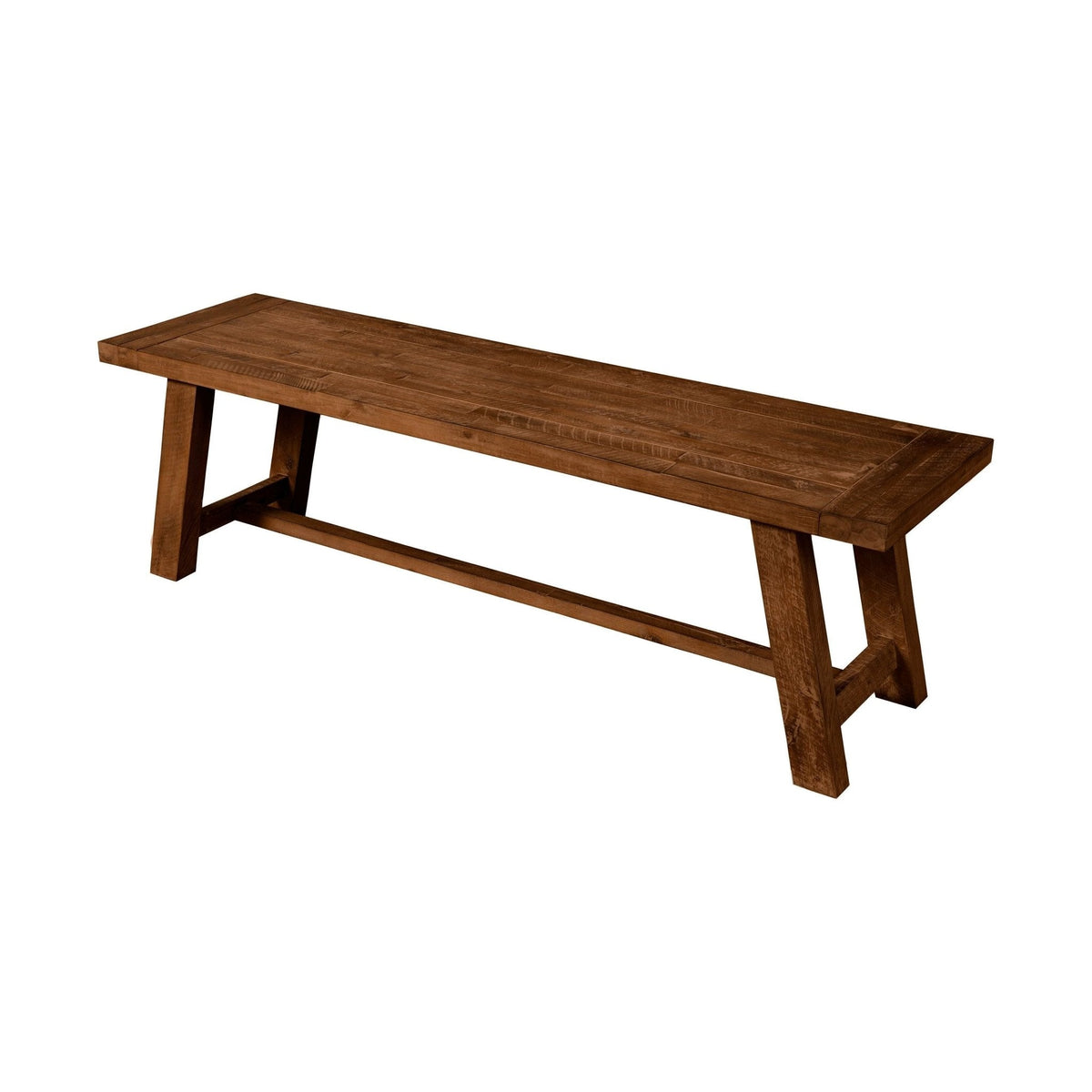 Newberry Solid Acacia Dining Bench in Medium Brown – view 3