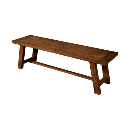 Newberry Solid Acacia Dining Bench in Medium Brown – view 3