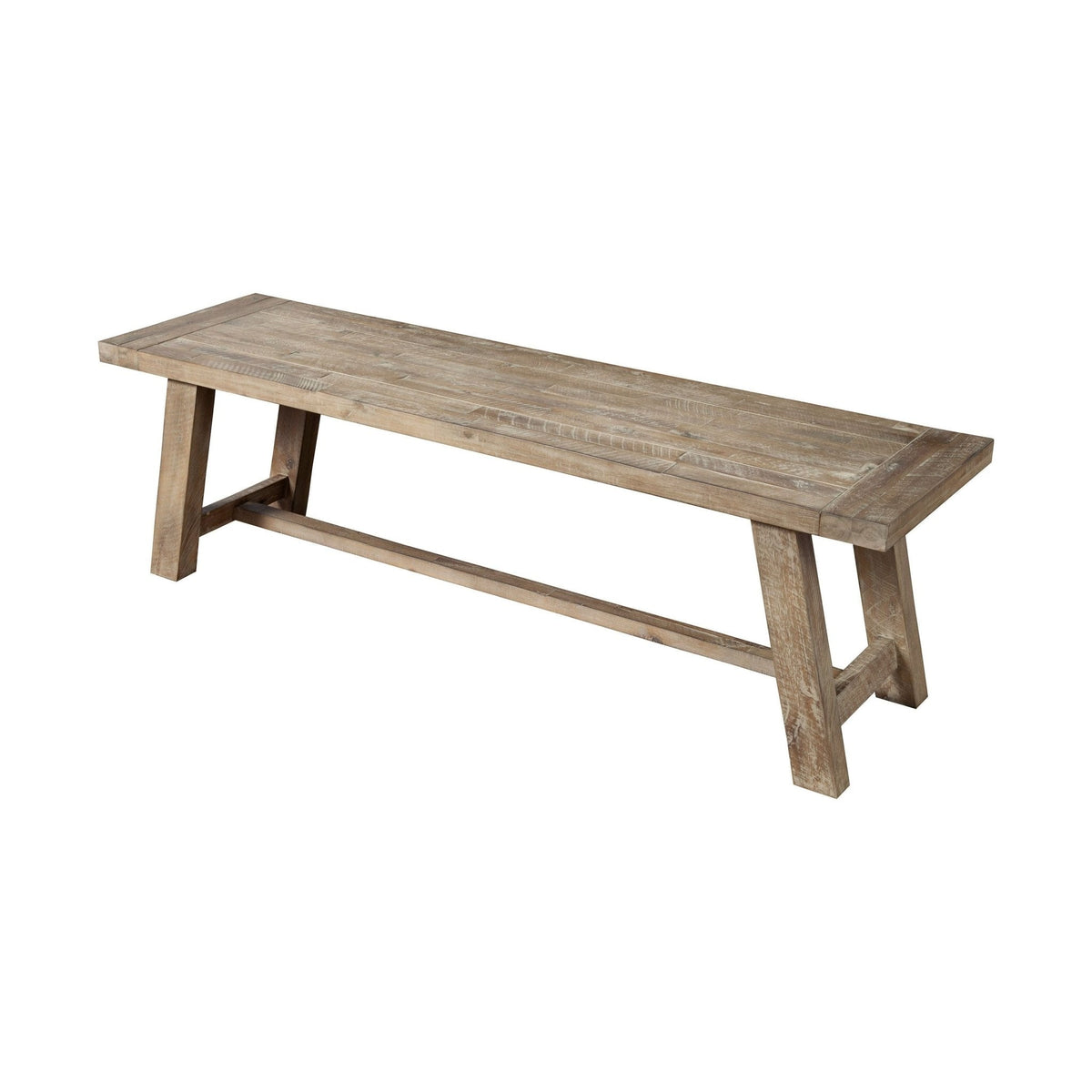 Newberry Solid Acacia Dining Bench in Weathered Natural – view 3
