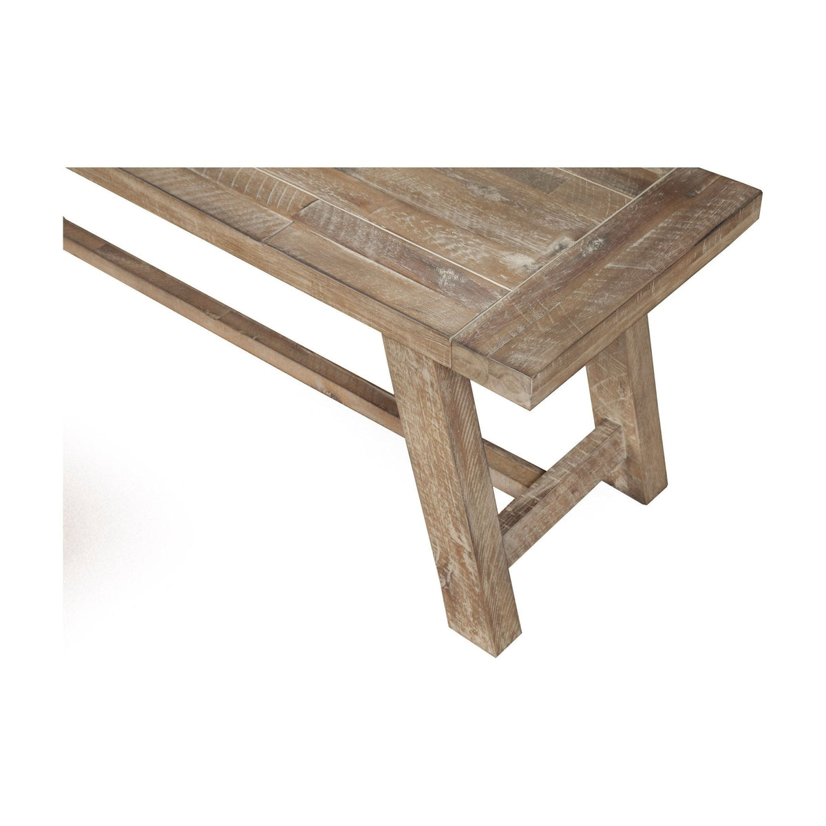 Newberry Solid Acacia Dining Bench in Weathered Natural – view 4