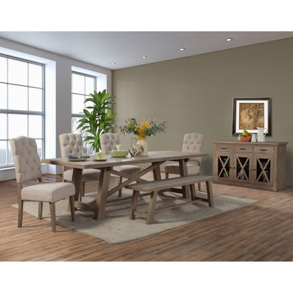 Newberry Solid Acacia Dining Bench in Weathered Natural – view 8
