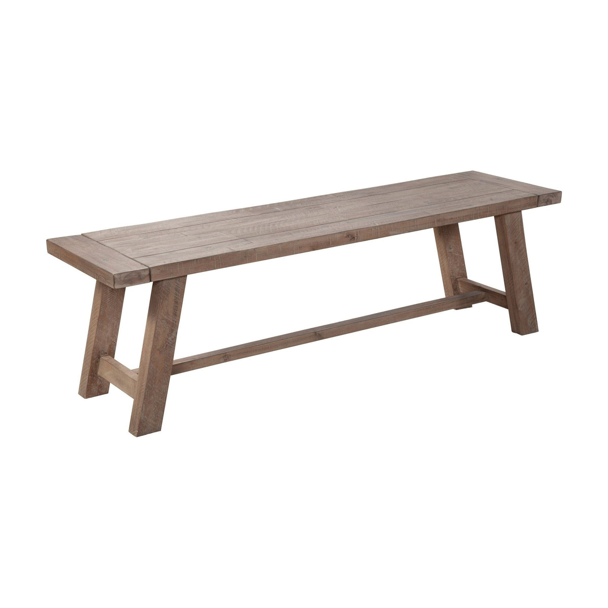 Newberry Solid Acacia Dining Bench in Weathered Natural – view 2