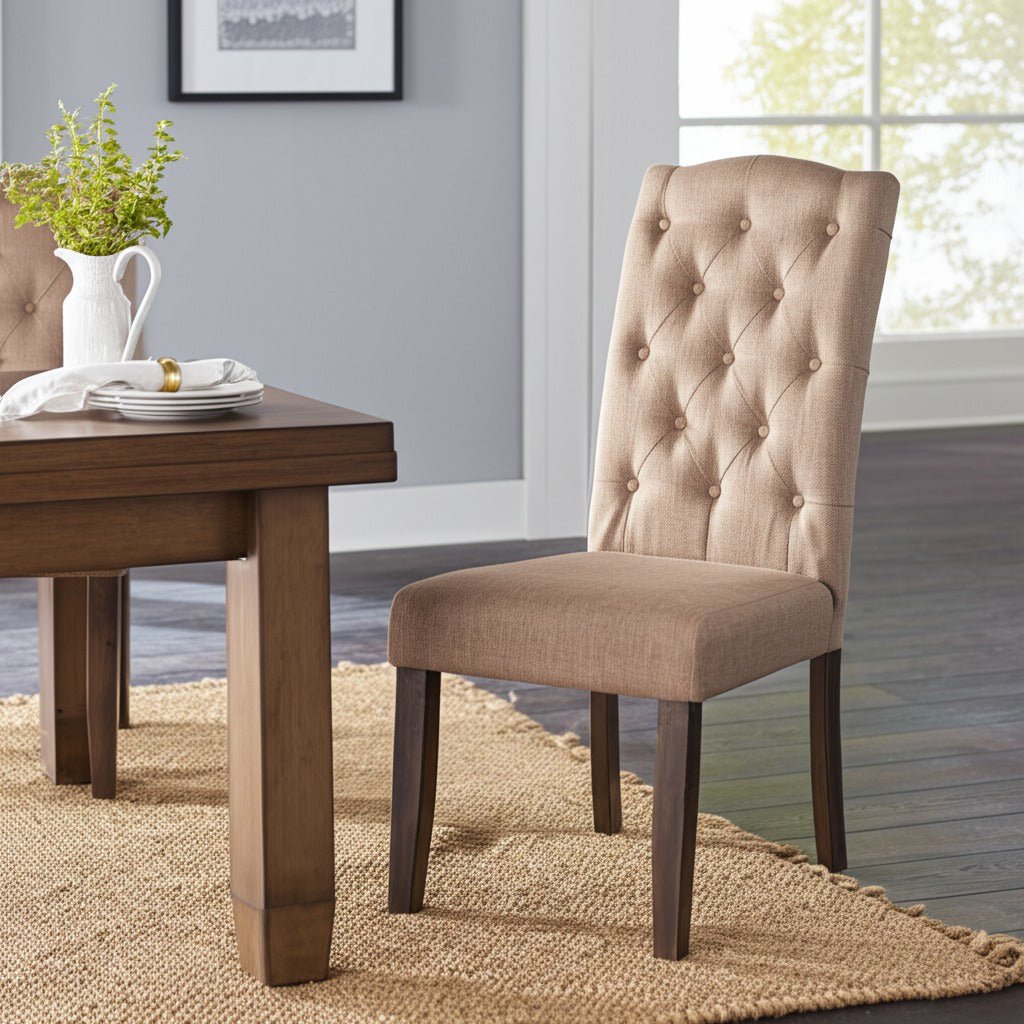 Acacia Wood Parson Chairs, Salvaged Grey