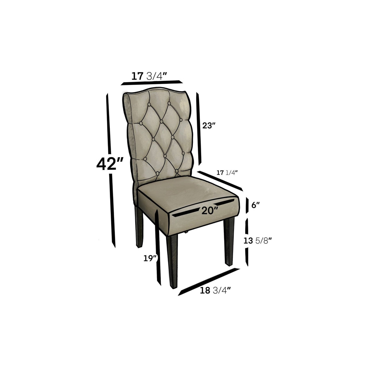 Newberry Button-Tufted Parson Chairs, Salvaged Grey, Set of 2 – view 6