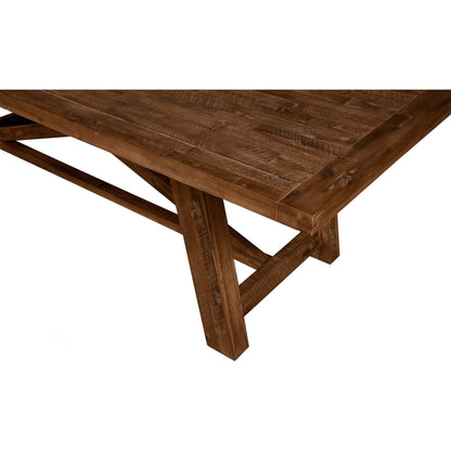 Newberry Extendable Acacia Rectangular Dining Table, Medium Brown – view 4