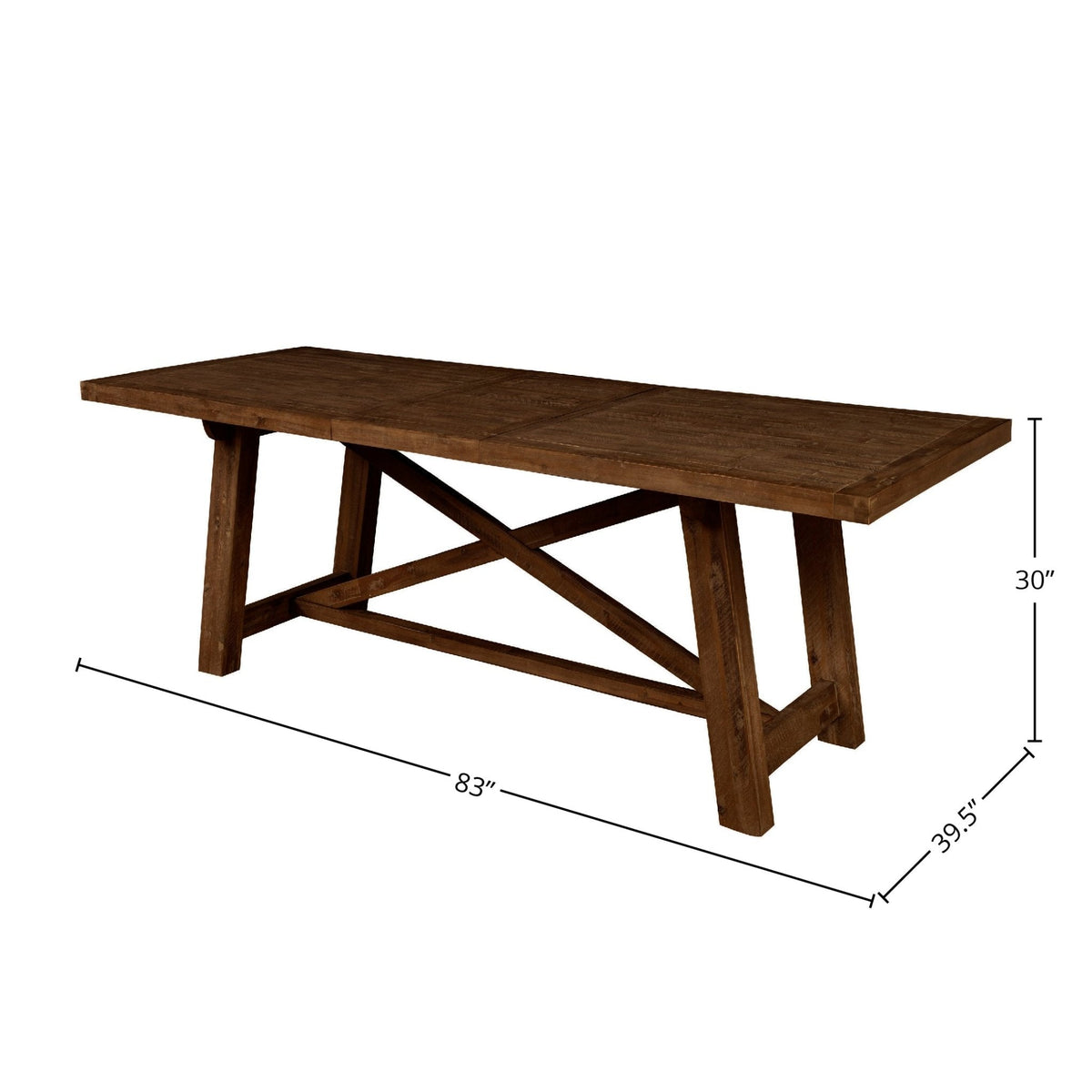 Newberry Extendable Acacia Rectangular Dining Table, Medium Brown – view 7