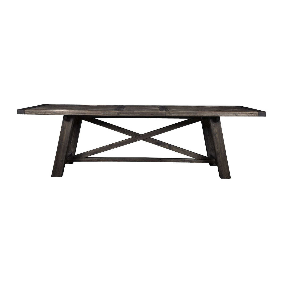 Newberry Extendable Acacia Rectangular Dining Table, Salvaged Grey – view 2