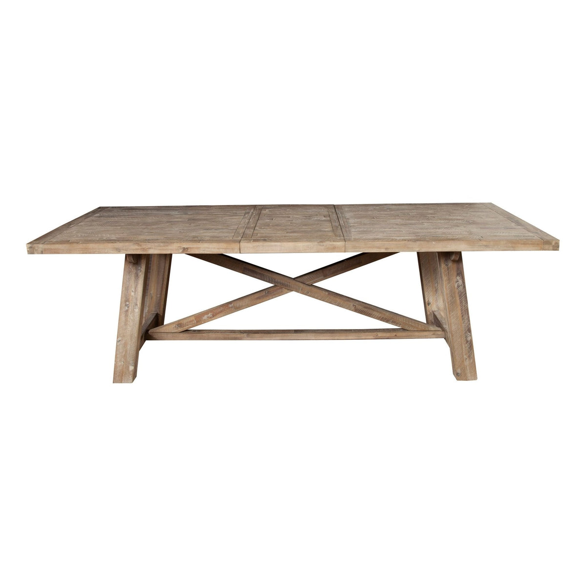 Newberry Extendable Acacia Rectangular Dining Table, Weathered Natural – view 8