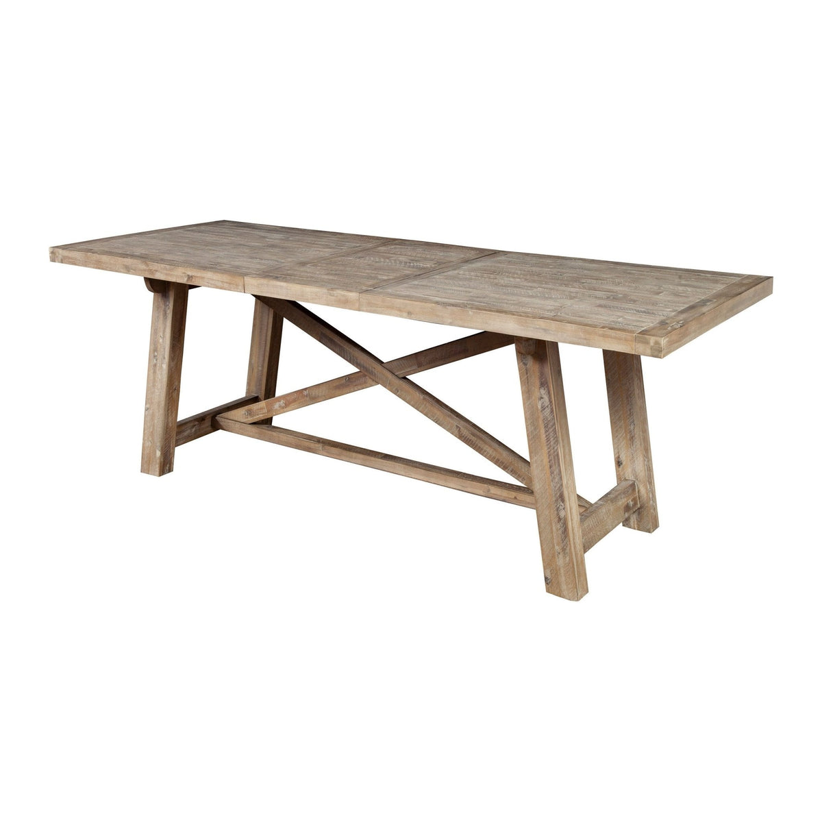Newberry Extendable Acacia Rectangular Dining Table, Weathered Natural – view 10