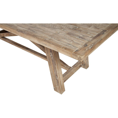 Newberry Extendable Acacia Rectangular Dining Table, Weathered Natural – view 11