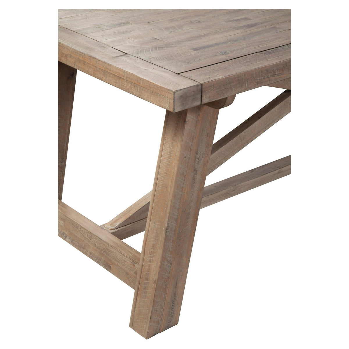 Newberry Extendable Acacia Rectangular Dining Table, Weathered Natural – view 9