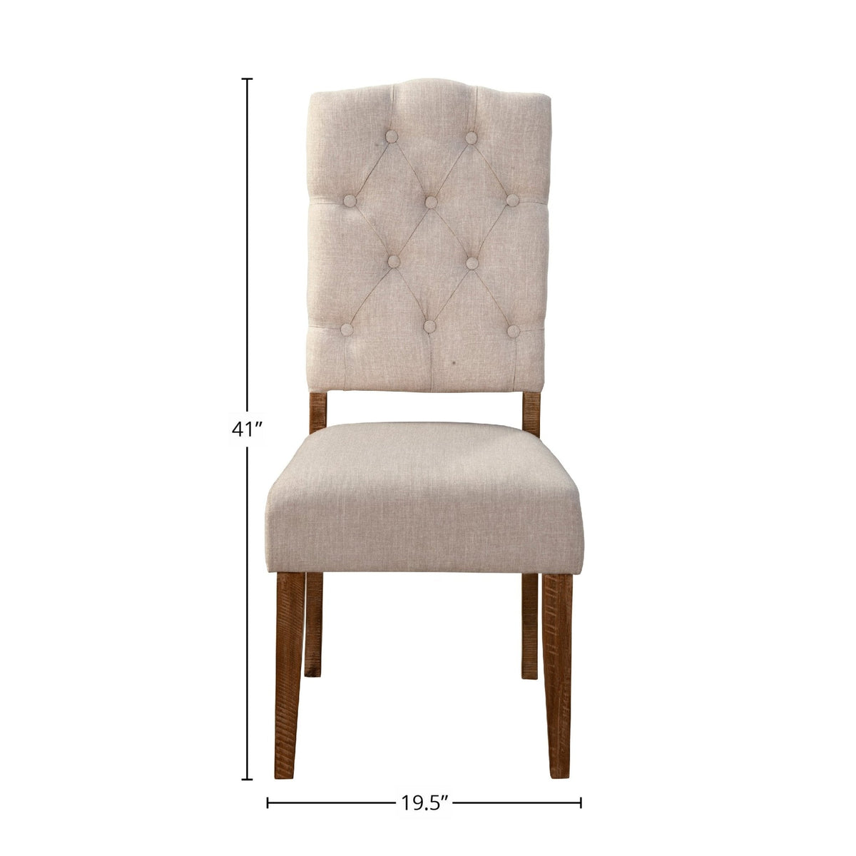 Newberry Button-Tufted Parson Side Chairs, Medium Brown, Set of 2 – view 7