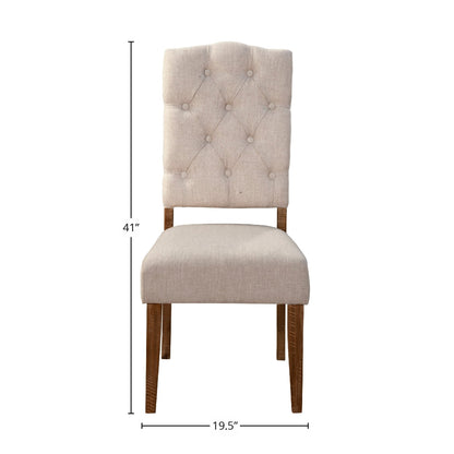 Newberry Button-Tufted Parson Side Chairs, Medium Brown, Set of 2 – view 7