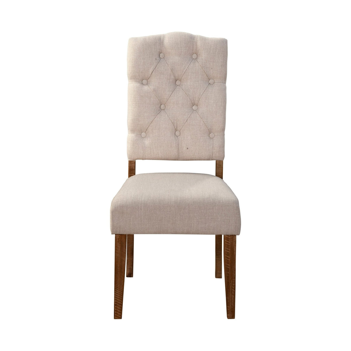 Newberry Button-Tufted Parson Side Chairs, Medium Brown, Set of 2 – view 2