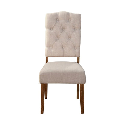 Newberry Button-Tufted Parson Side Chairs, Medium Brown, Set of 2 – view 2