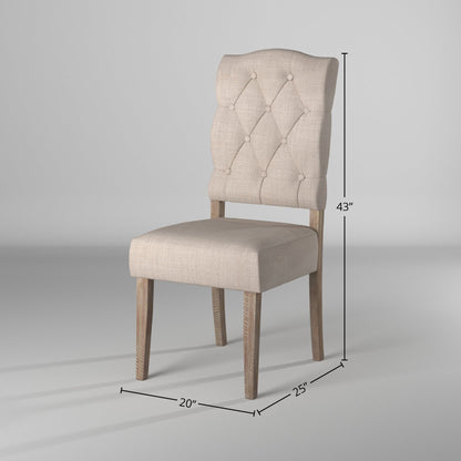Newberry Button-Tufted Parson Side Chairs, Weathered Natural, Set of 2 – view 9