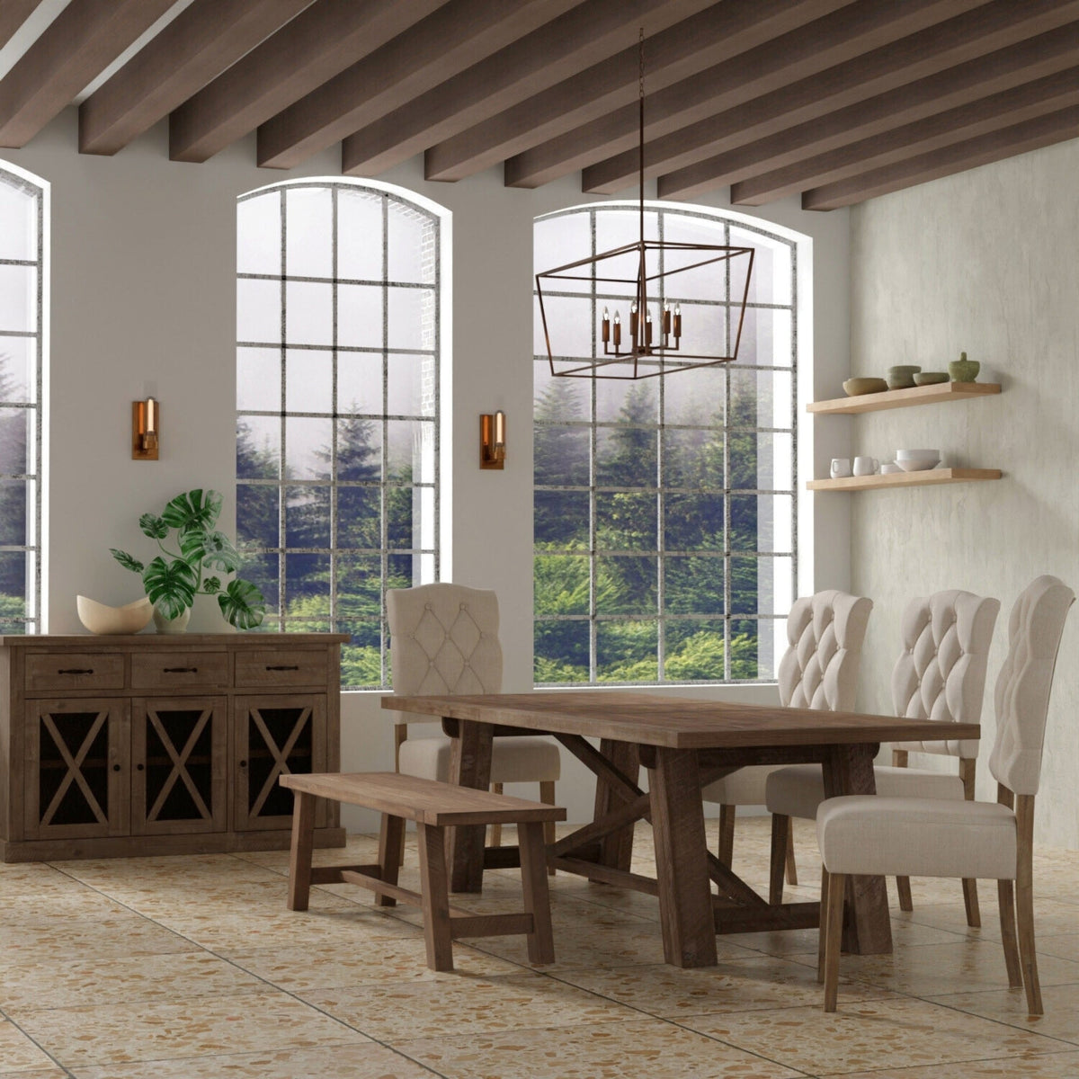 Newberry Button-Tufted Parson Side Chairs, Weathered Natural, Set of 2 – view 5