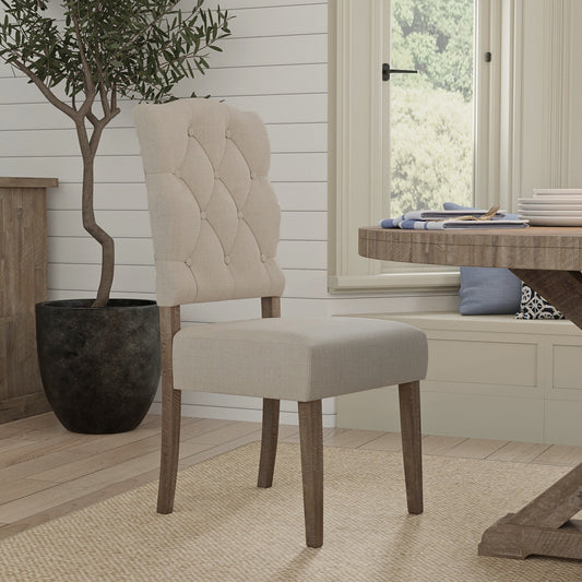 Acacia Wood Newberry Side Chairs, Weathered Natural Finish