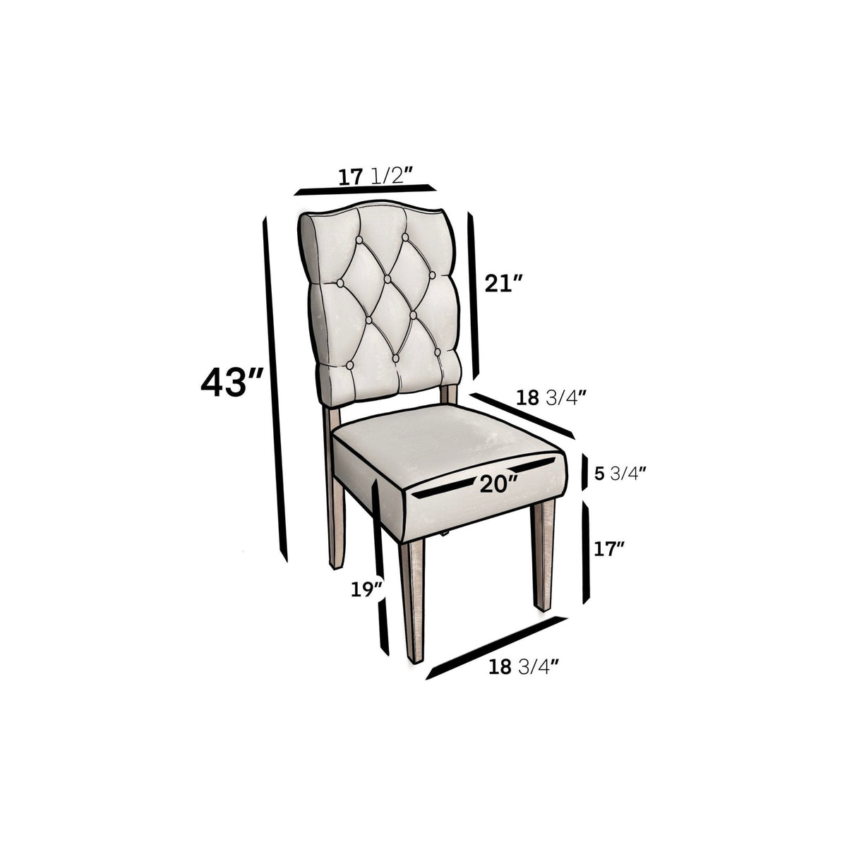 Newberry Button-Tufted Parson Side Chairs, Weathered Natural, Set of 2 – view 8