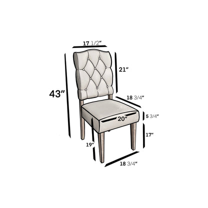 Newberry Button-Tufted Parson Side Chairs, Weathered Natural, Set of 2 – view 8