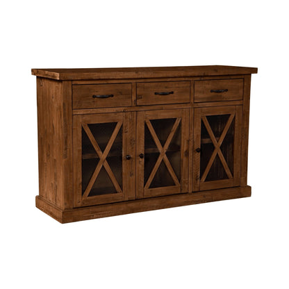 Newberry Solid Acacia Sideboard with Wine Rack, Medium Brown – view 4