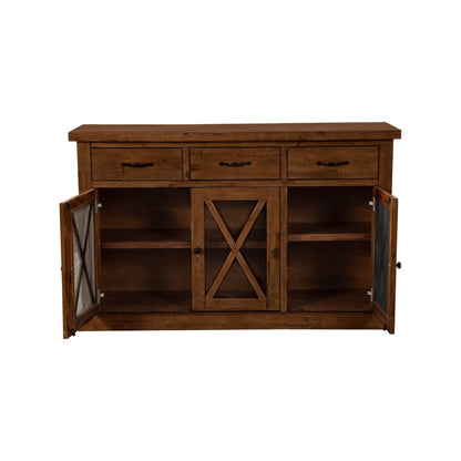 Newberry Solid Acacia Sideboard with Wine Rack, Medium Brown – view 5