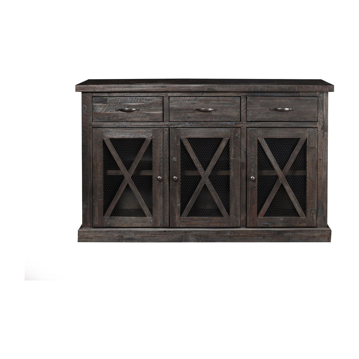 Newberry Solid Acacia Sideboard with Wine Rack, Salvaged Grey – view 2