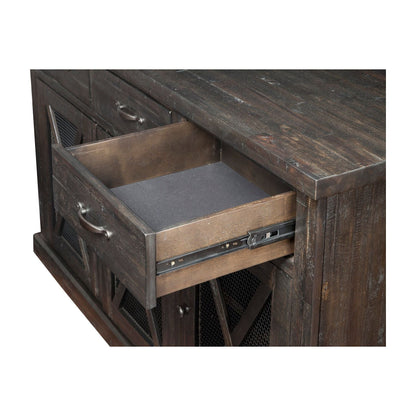 Newberry Solid Acacia Sideboard with Wine Rack, Salvaged Grey – view 4