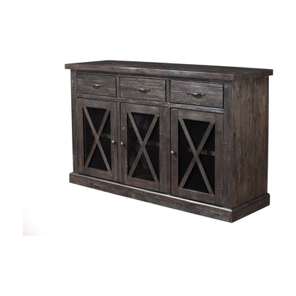 Newberry Solid Acacia Sideboard with Wine Rack, Salvaged Grey – view 3