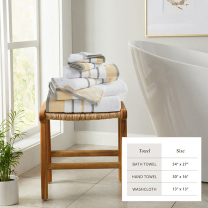 Decorative Cotton Stripe Bath Towel Set – Noelle Collection – view 76