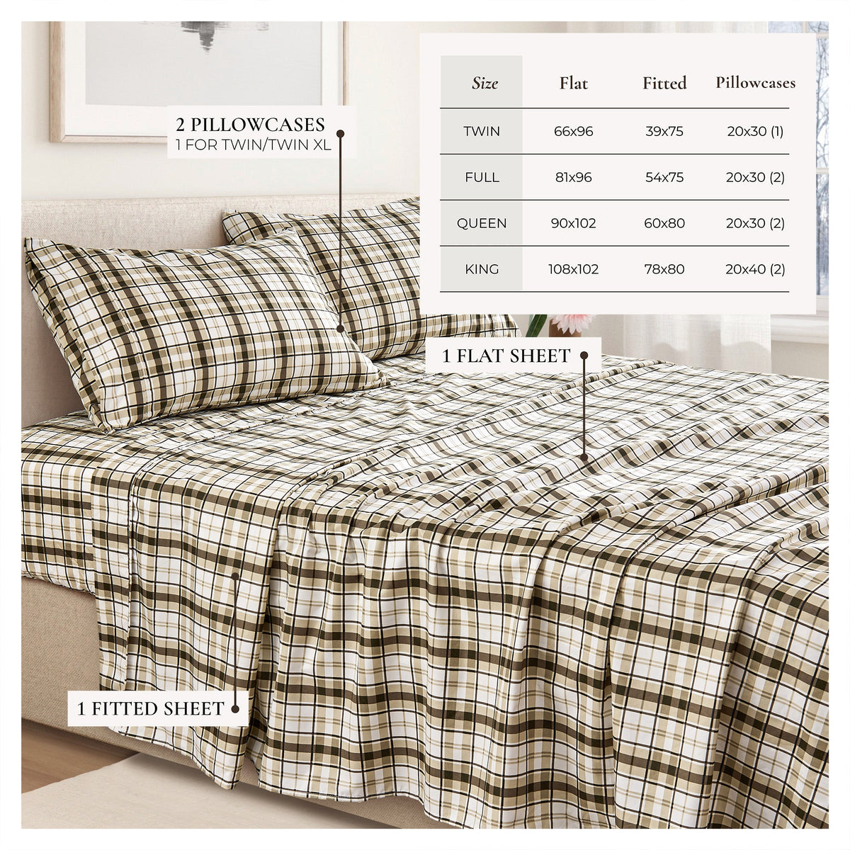 Brushed Microfiber Printed Sheet Set – Baylor Collection – view 37