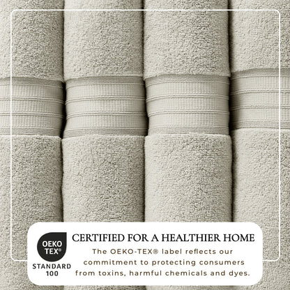 100% Cotton Premium Zero-Twist Bath Towel Set – Chiara Collection – view 38