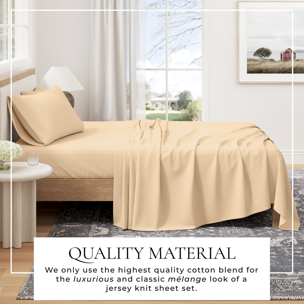 Heathered Jersey Knit Sheet Set – Carmen Collection – view 16