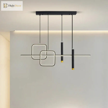 Nordic Linear Pendant Light in Black or Blue for Dining Room – view 4